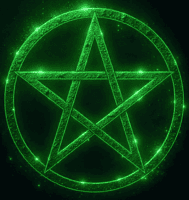 green wiccan five pointed star